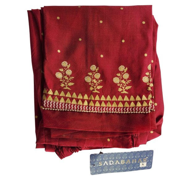 Womens Designer Trouser Pants Embellished Silk Viscose Sadabahar Brand Pakistani - Picture 4 of 16